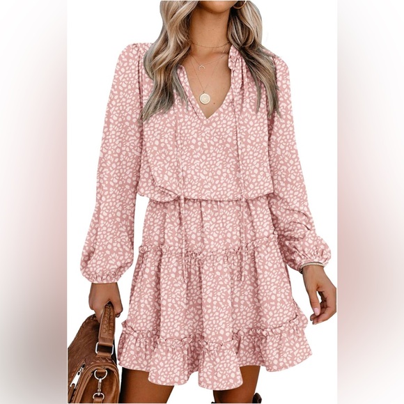 Ruffle Aline Swing Tunic Mini Dress - Picture 1 of 3